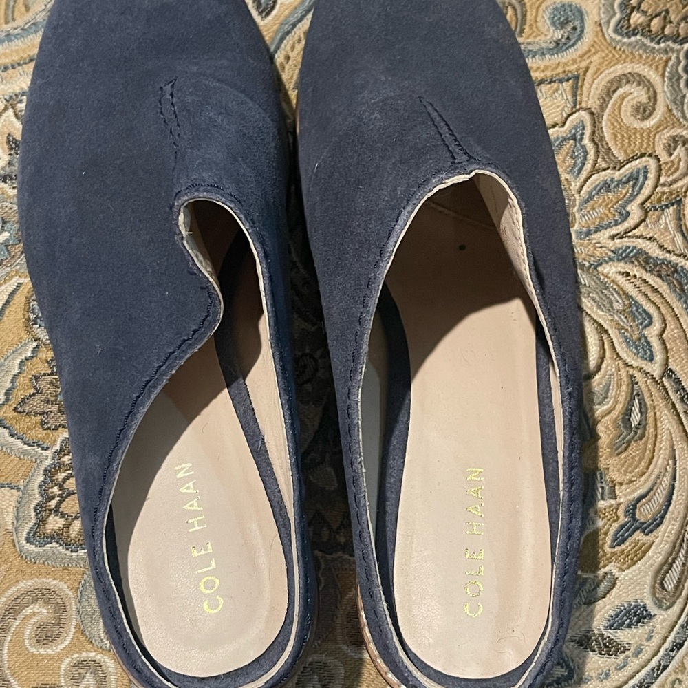 Cole Haan Women's Dark Blue Suede Flats
